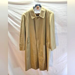 Vintage Burberrys Men's 40S Beige Checkered Plaid Liner Button Trench Coat